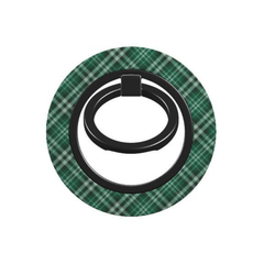 Green plaid patterned phone ring holder on a white background | Casenari