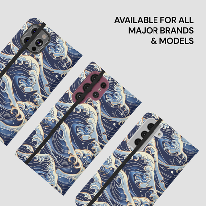 Phone cases with wave design on a light gray background | Casenari