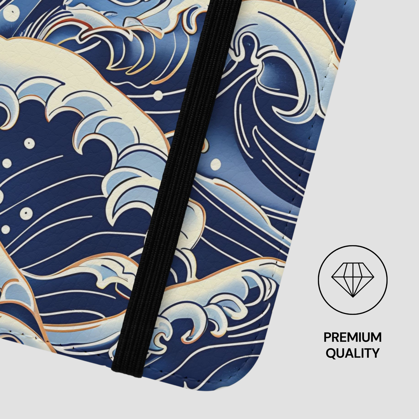Product with wave pattern and 'Premium Quality' label  | Casenari