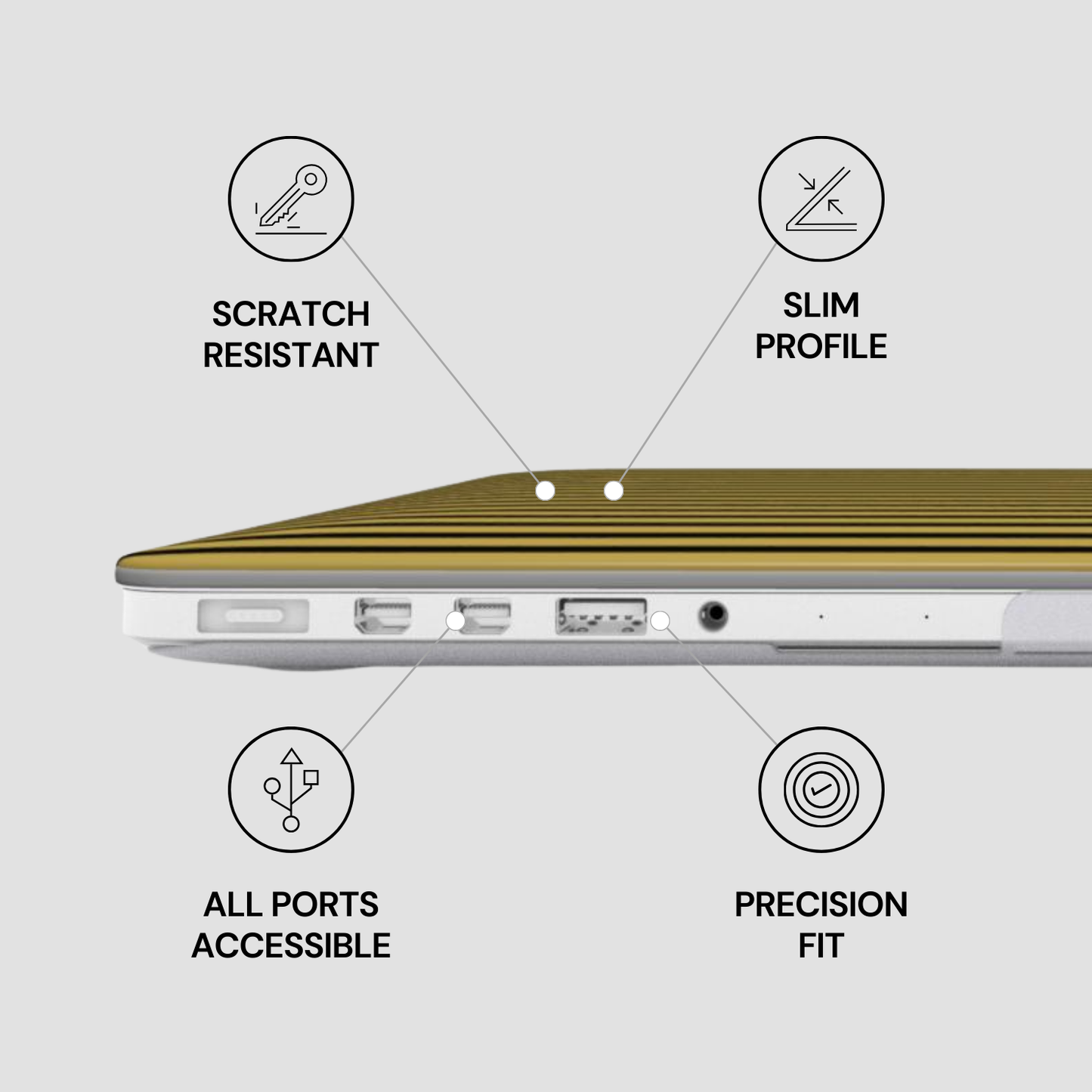 Gilded Noir Macbook Case Convenience