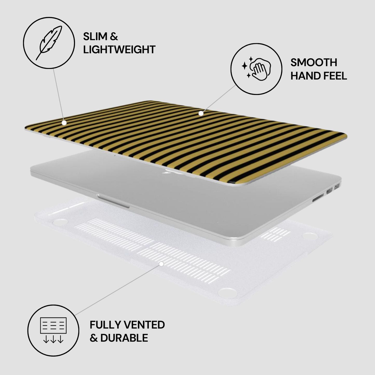 Gilded Noir Macbook Case Layers