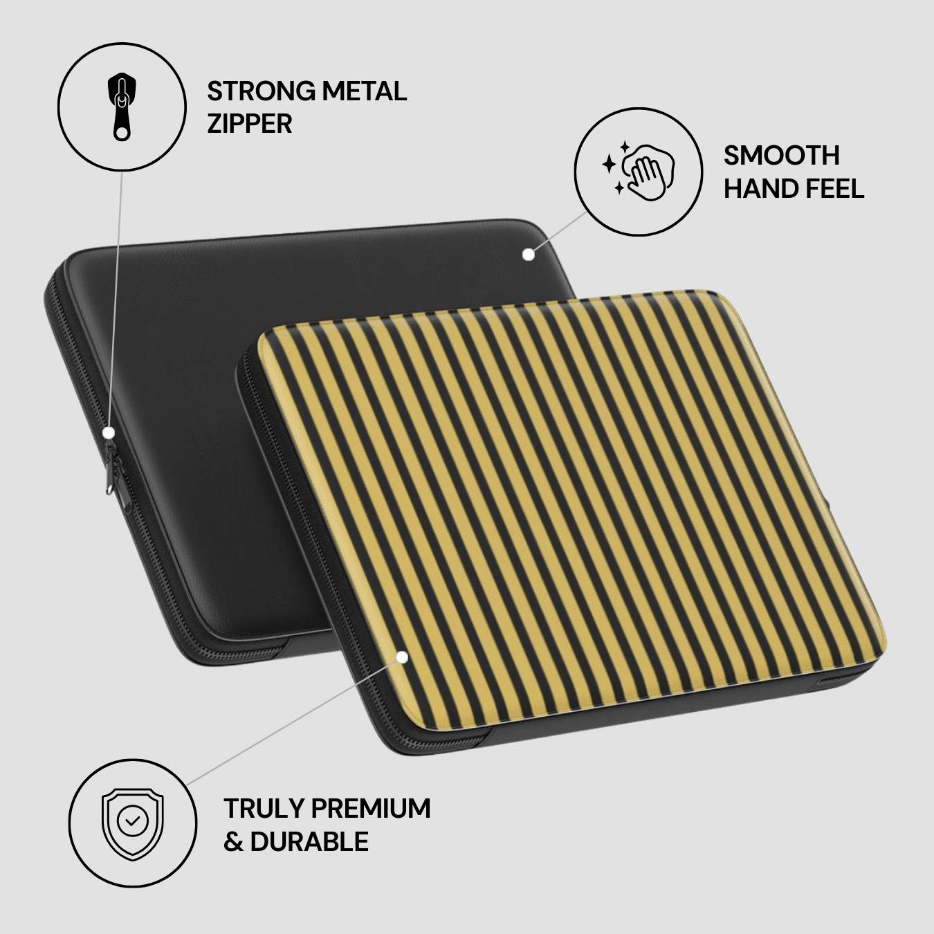 Gilded Noir Premium laptop Sleeve Quality Image