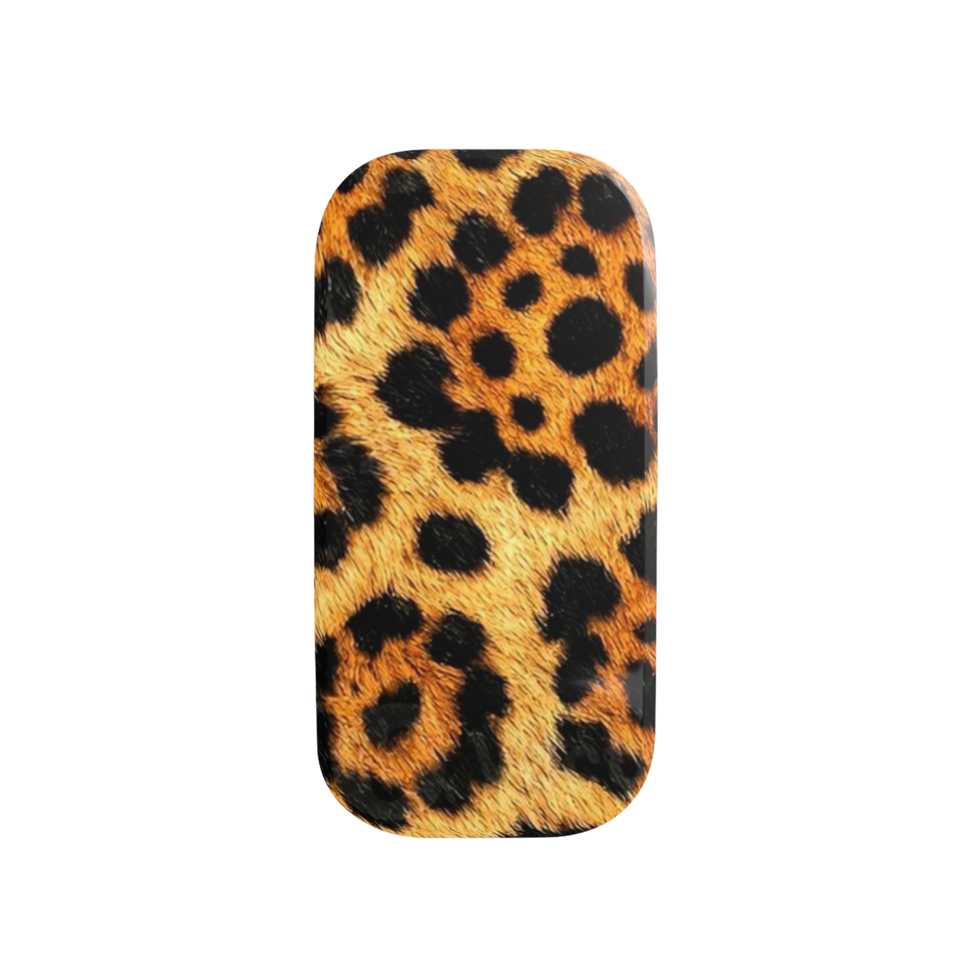 Phone case with leopard print pattern on a white background