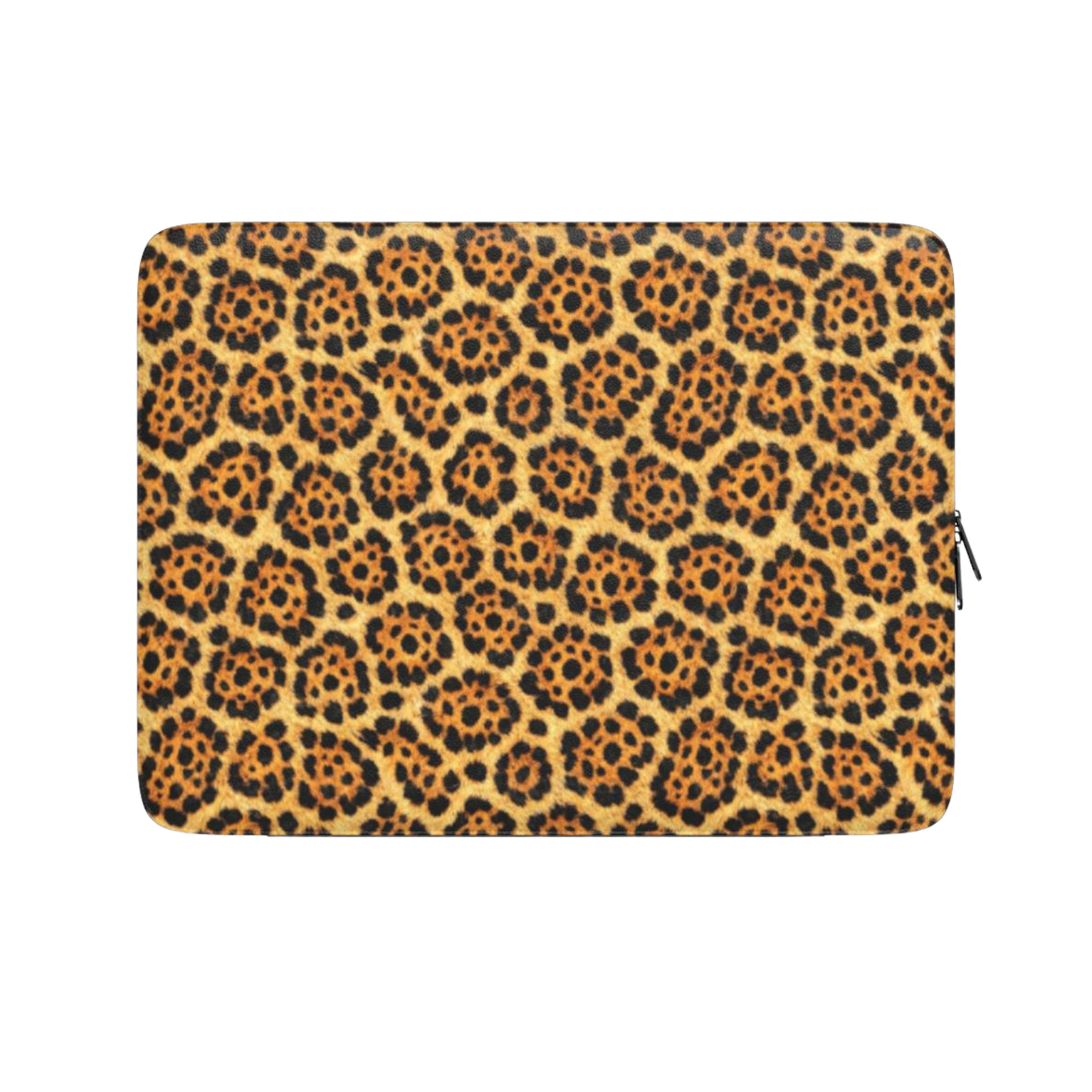 Leopard print pouch on a white background
