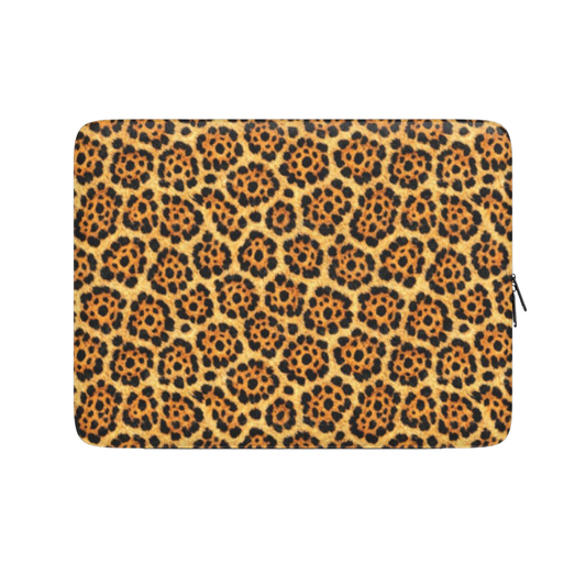 Leopard print pouch on a white background