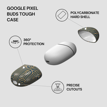 Gold on Teal | Google Pixel Buds Tough Case