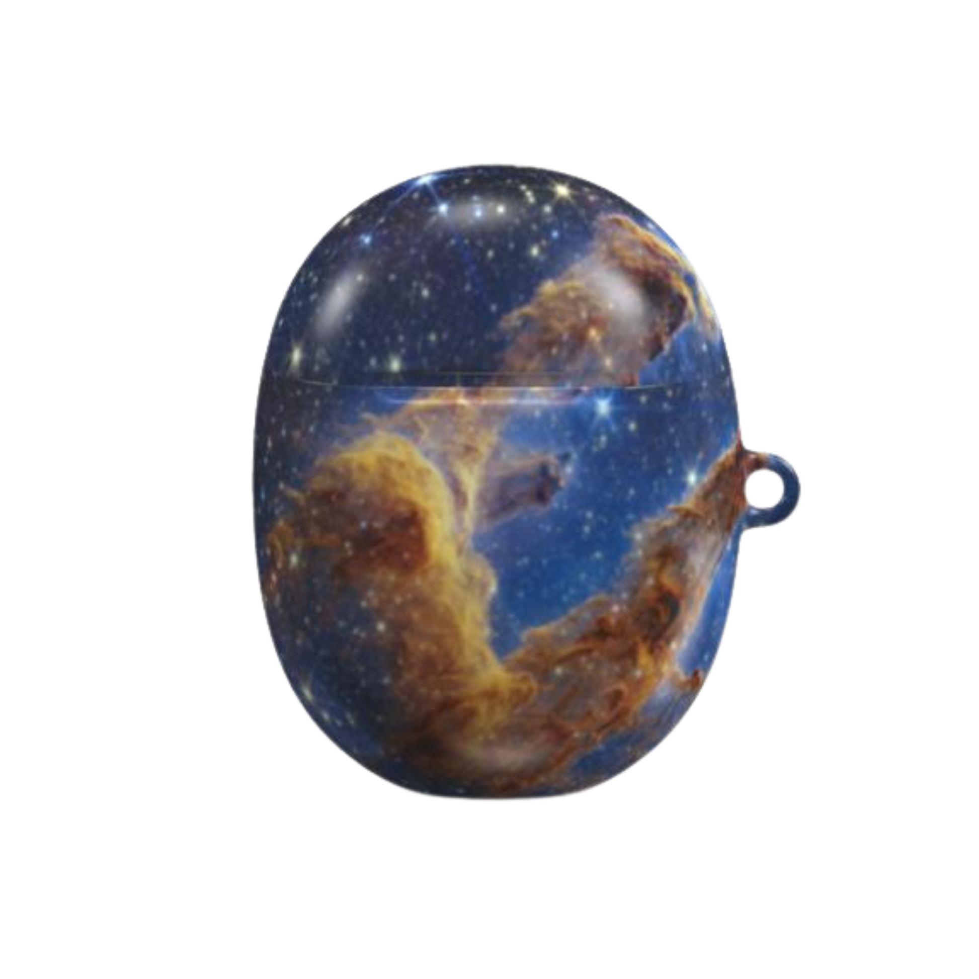 Space-themed case with nebula design on a white background