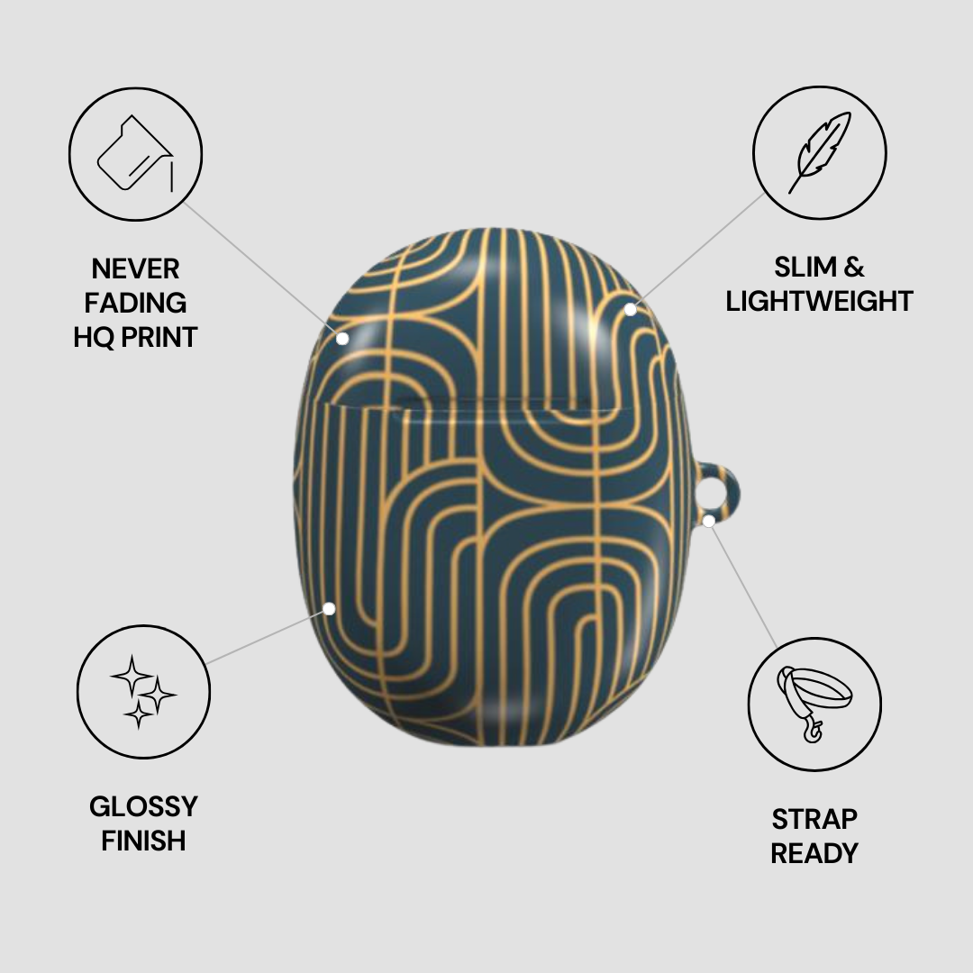 Gold on Teal | Google Pixel Buds Tough Case