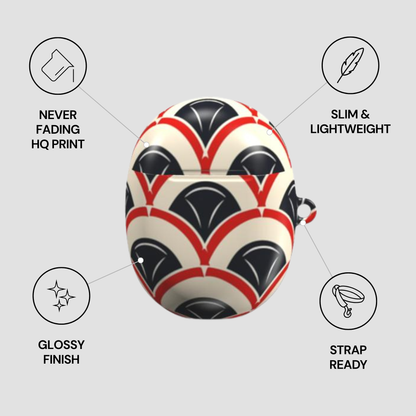 Product with design features highlighted on a gray background