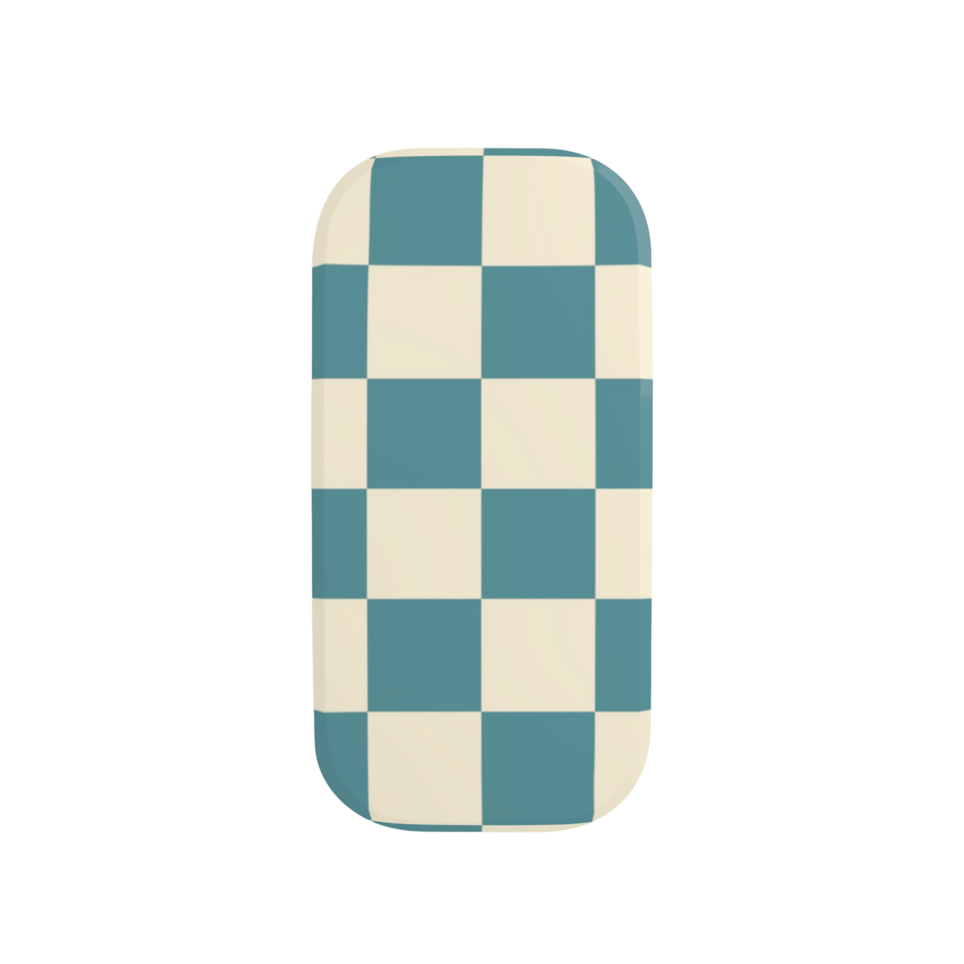Checkered patterned object on a white background