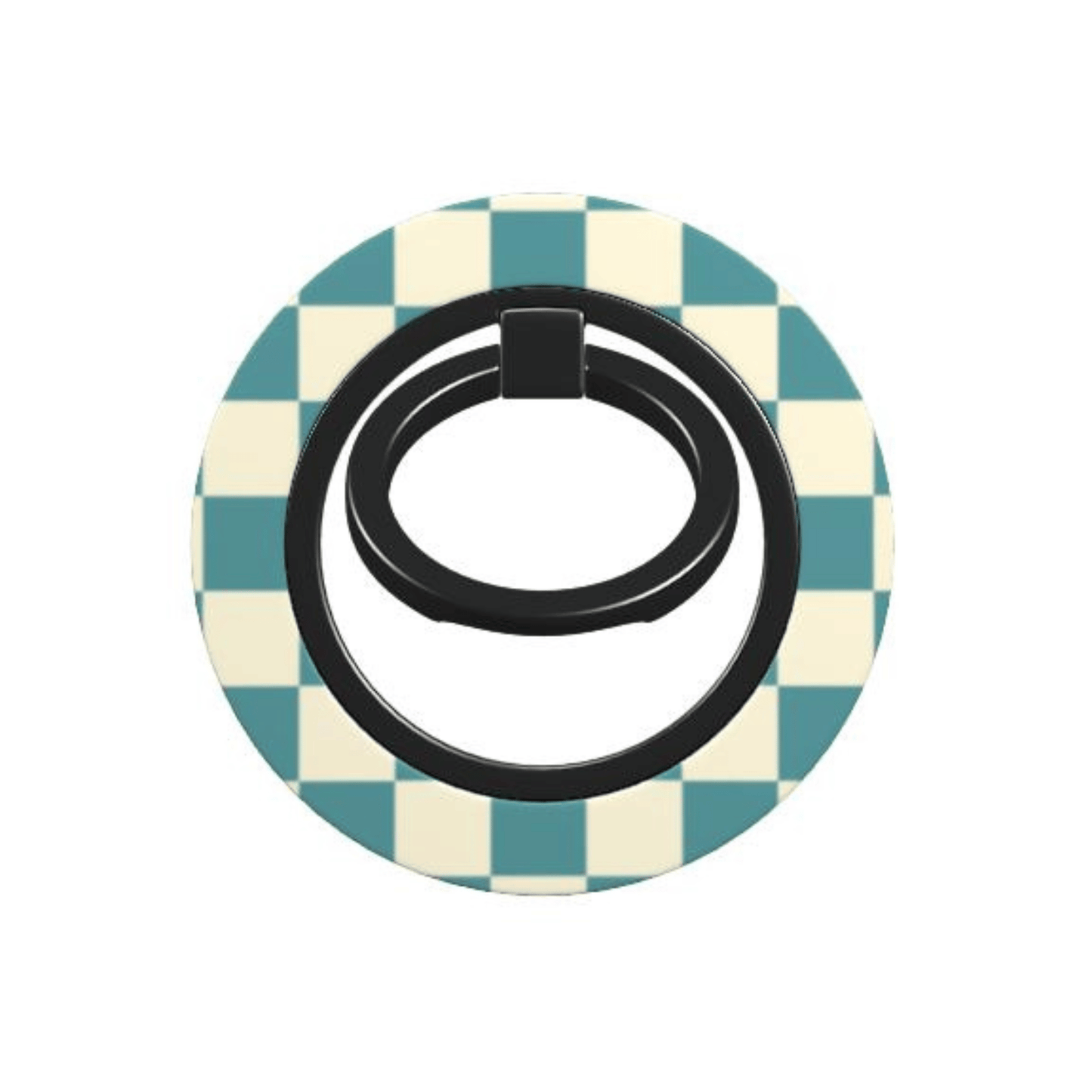 Phone ring holder with checkered pattern on a white background
