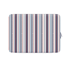 Striped laptop sleeve with a pattern of horizontal lines on a white background