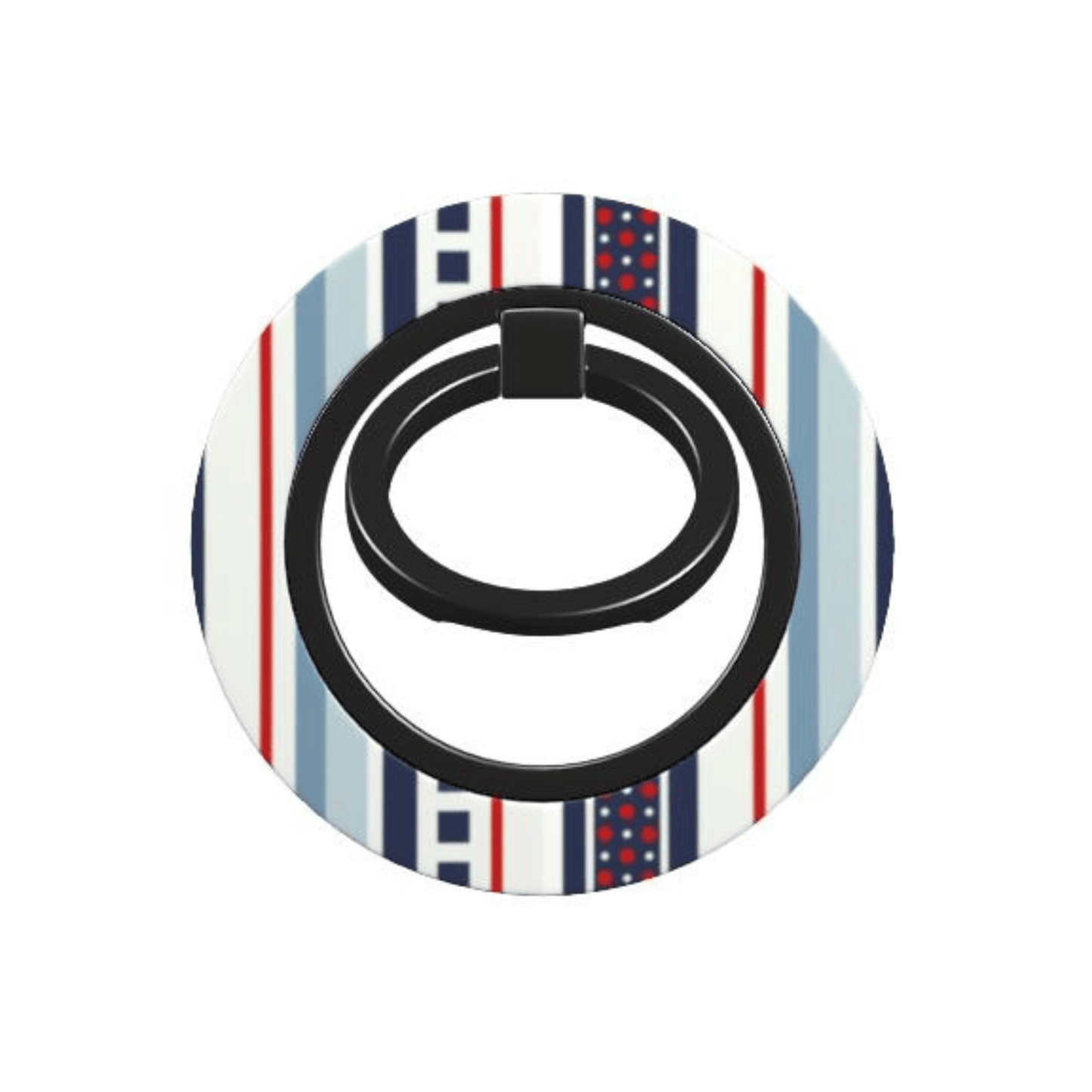 Phone ring holder with striped design on a white background