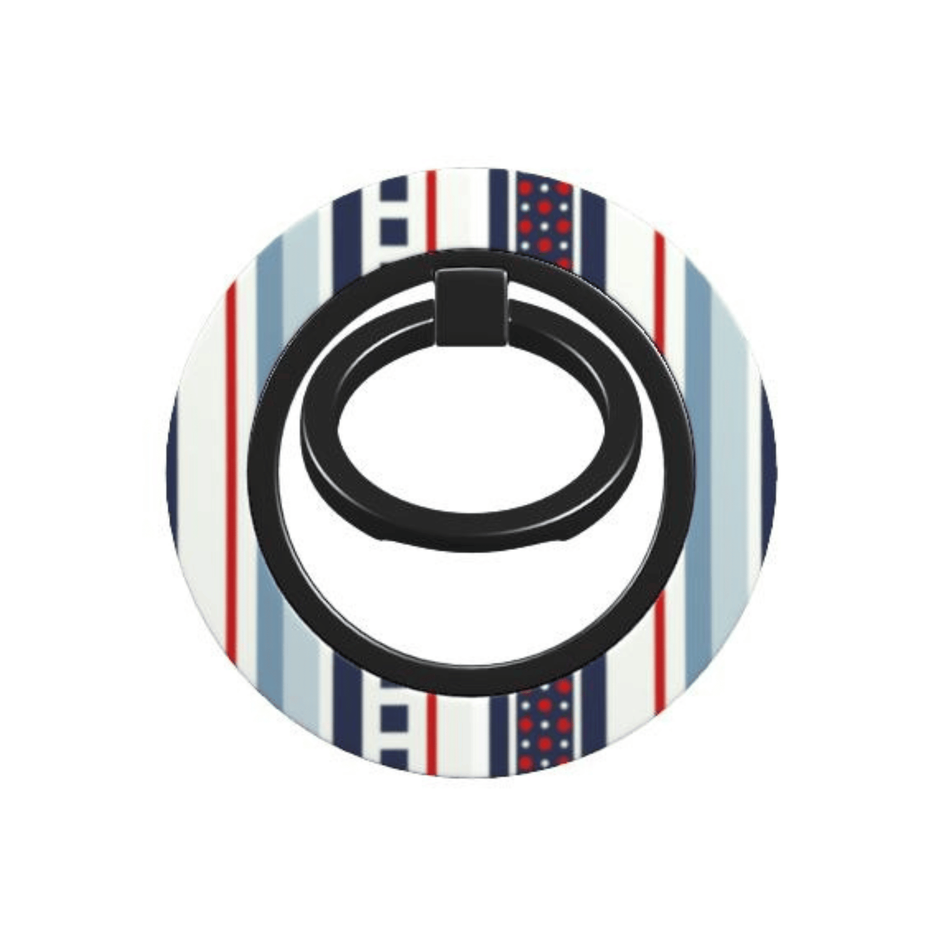 Phone ring holder with striped design on a white background