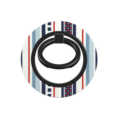 Phone ring holder with striped design on a white background