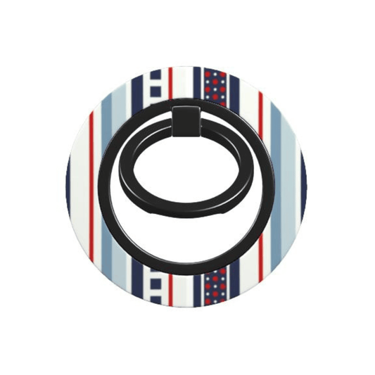 Phone ring holder with striped design on a white background