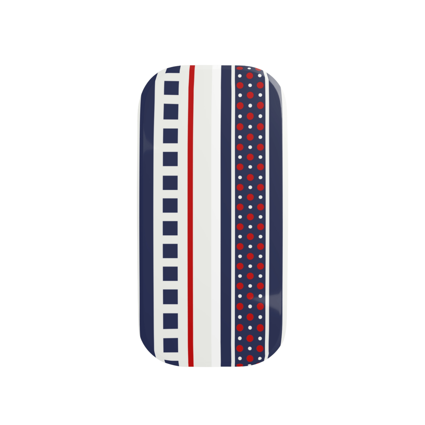 Rectangular tray with red, white, and blue pattern on a white background