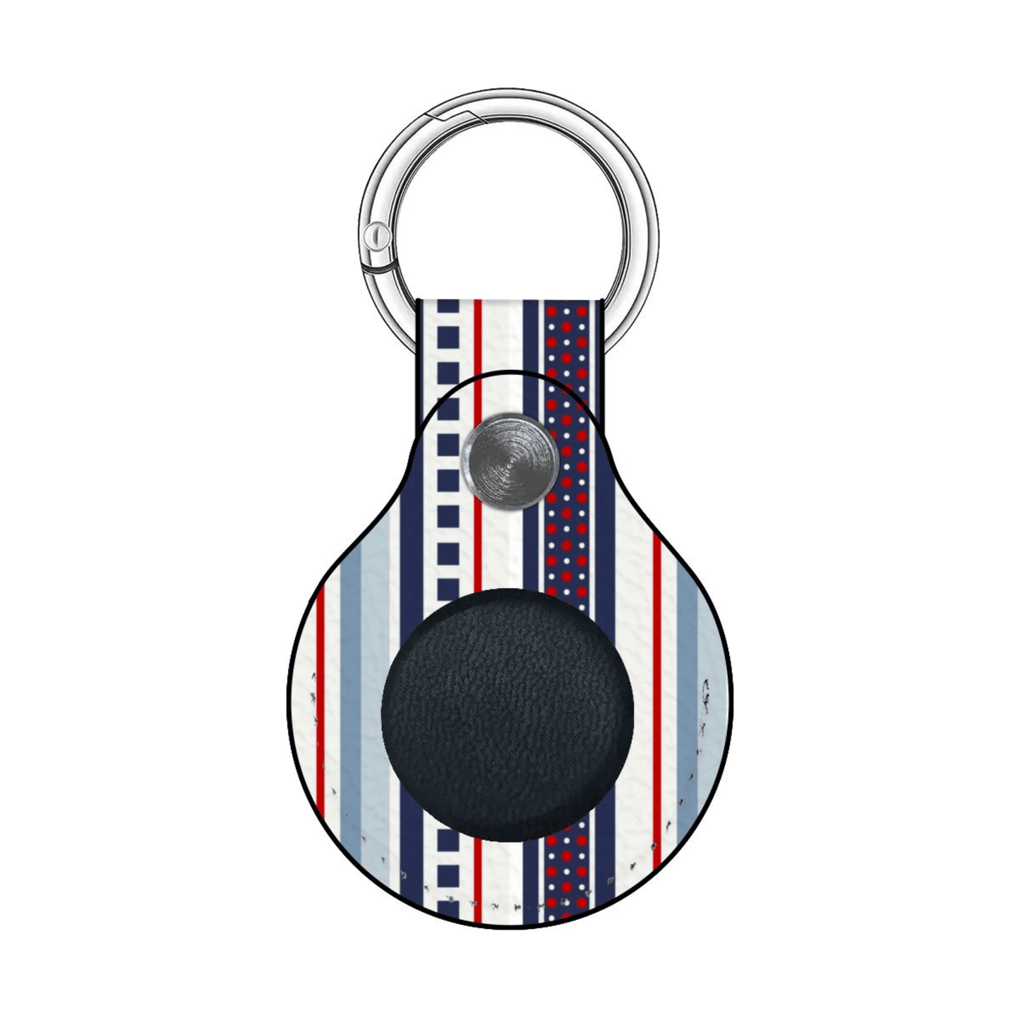 Keychain with striped pattern on a white background