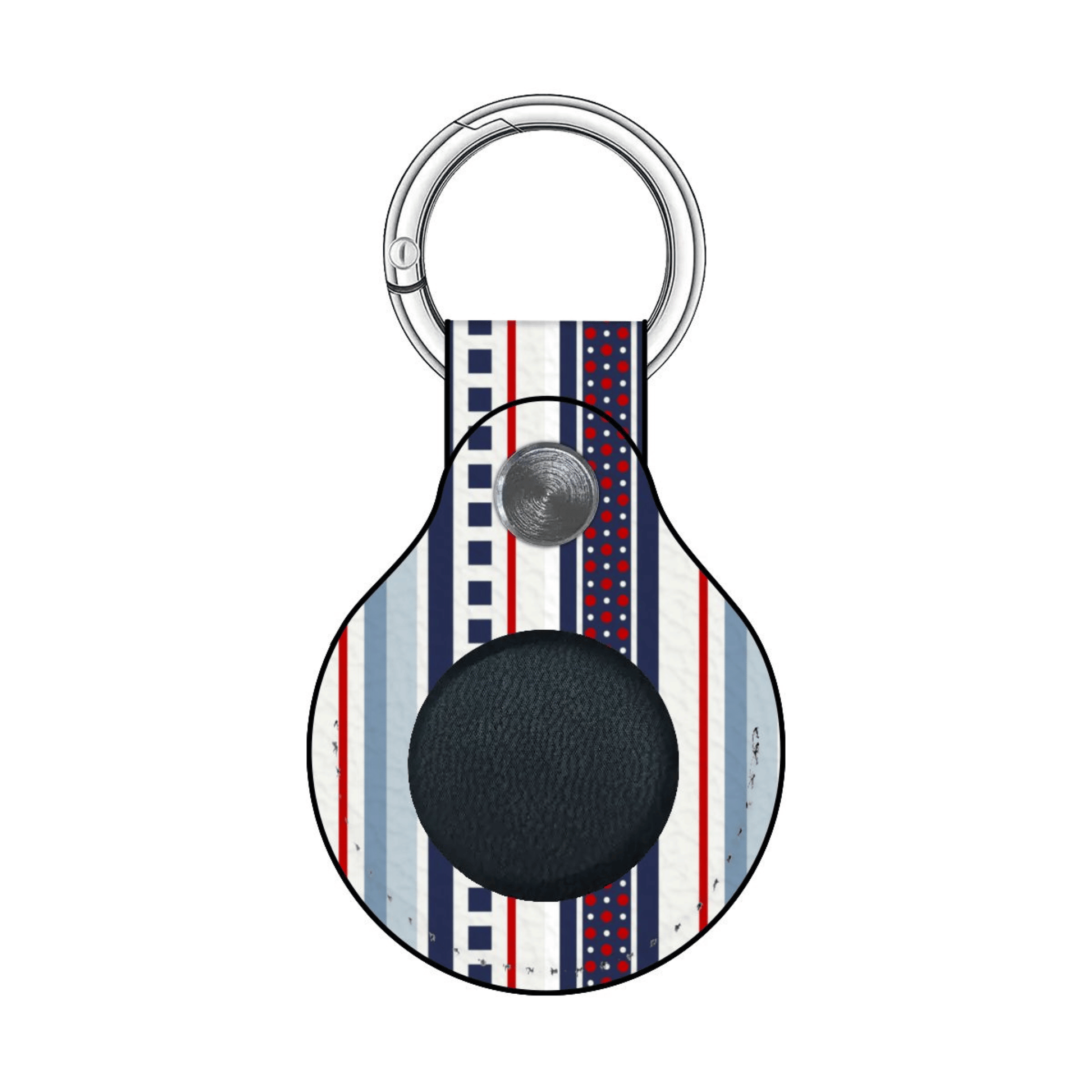 Keychain with striped pattern on a white background