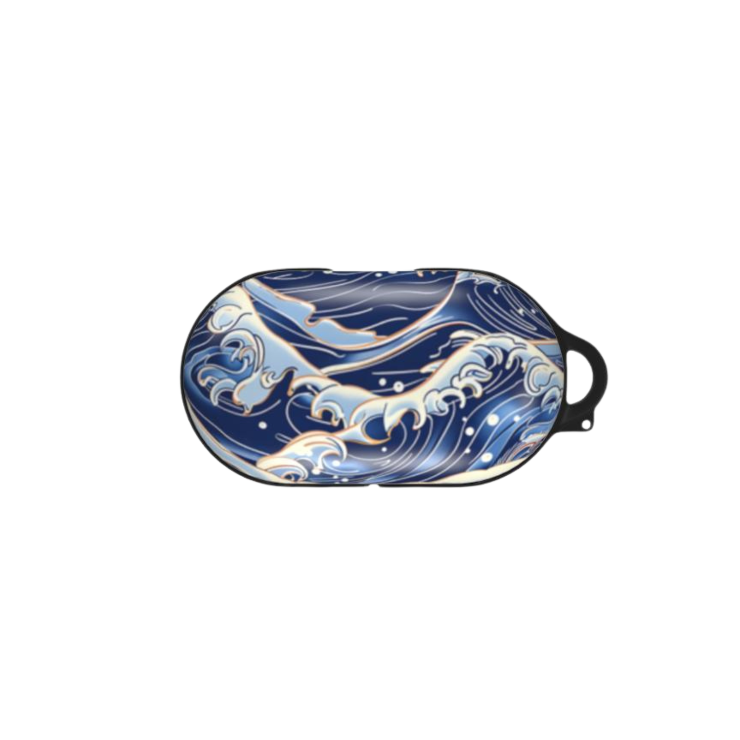 Earpod case with wave design on a white background