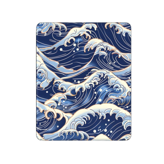 Phone case with blue and white wave design on a white background | casenari
