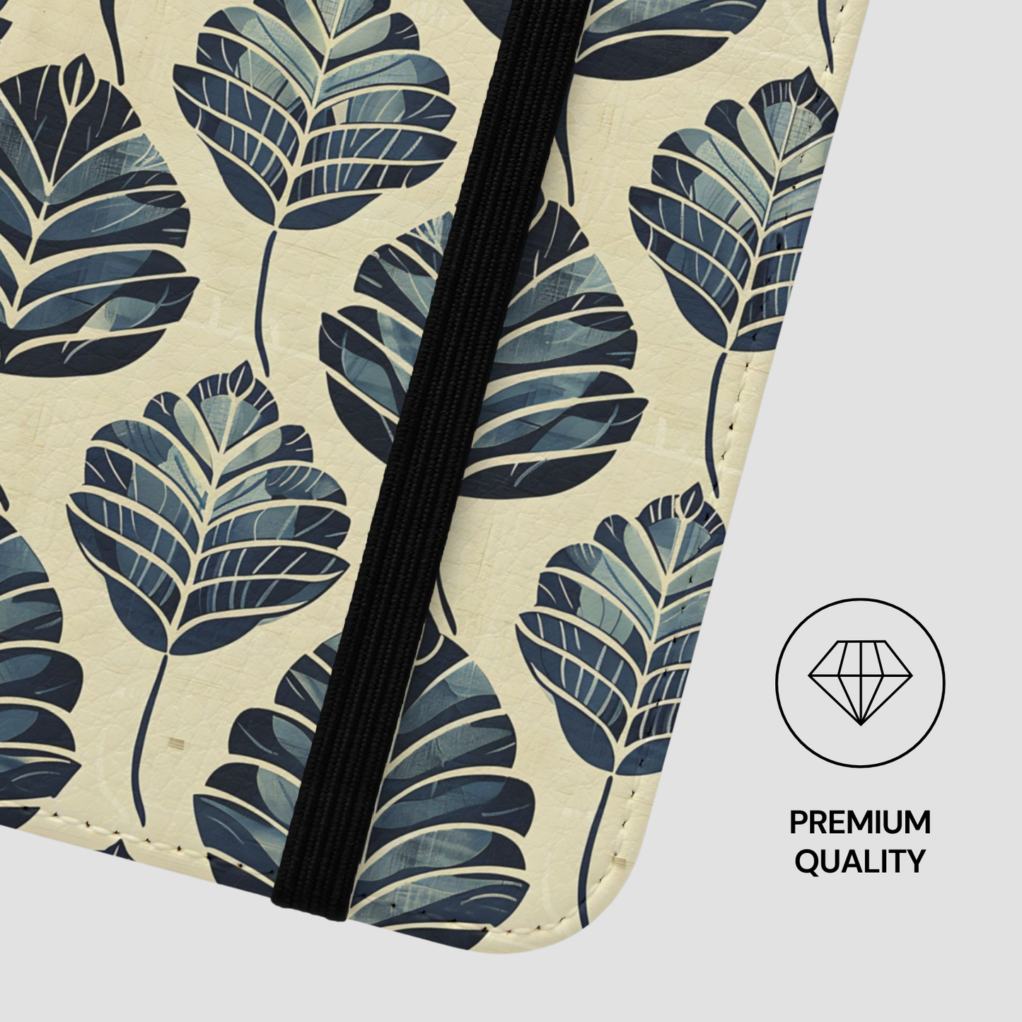 Product with leaf pattern and 'Premium Quality' label on a white background