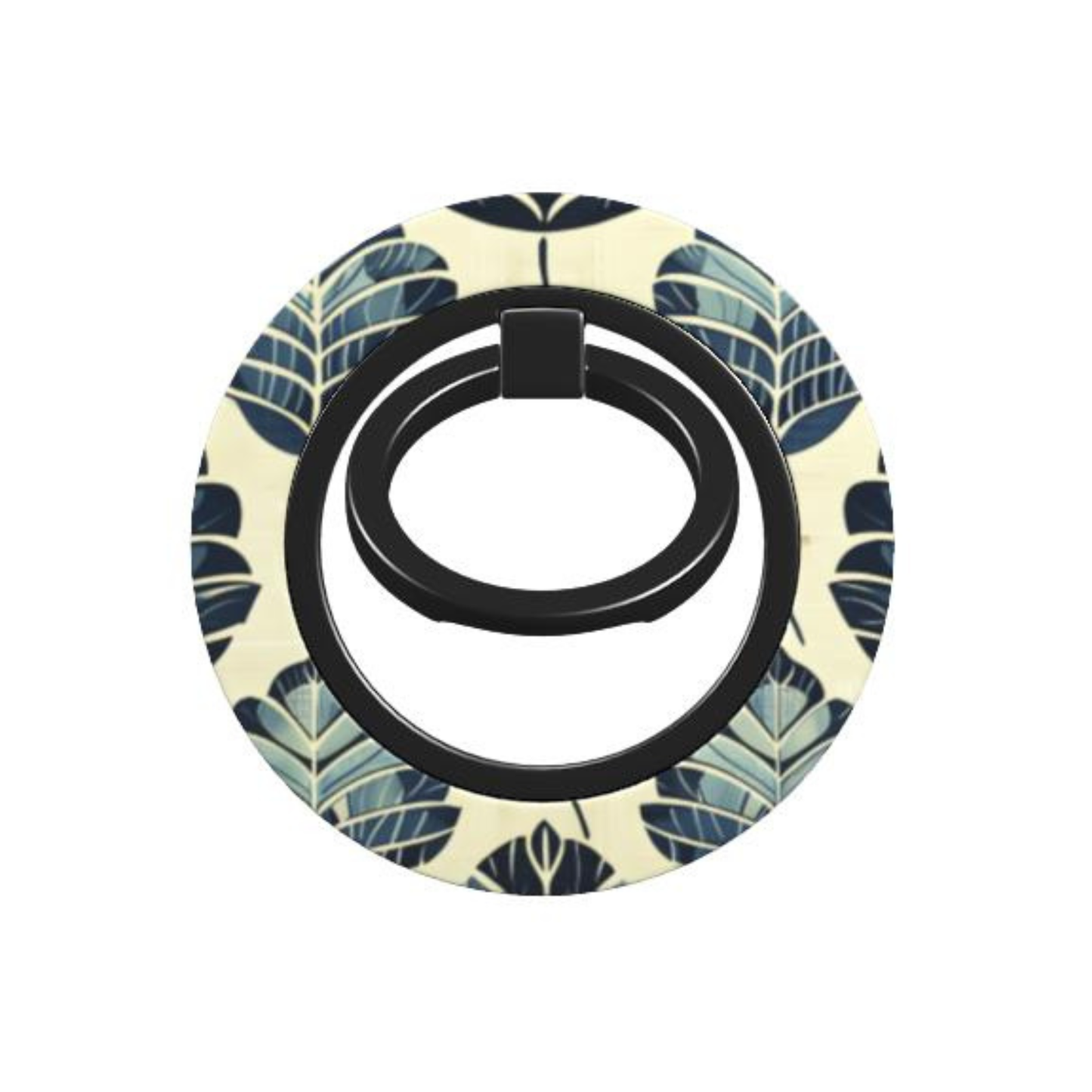 Phone ring holder with leaf pattern on a white background