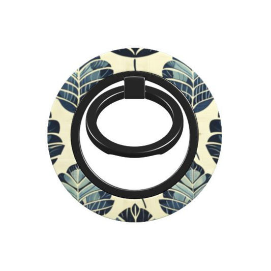 Phone ring holder with leaf pattern on a white background