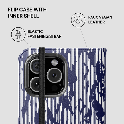Indigo Weave Flip Case Layers