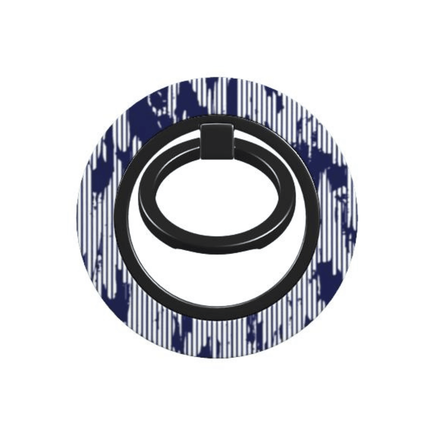 Phone ring holder with blue and white pattern on a white background
