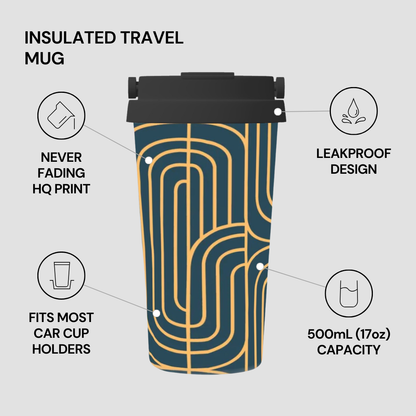 Gold on Teal | Insulated Travel Mug