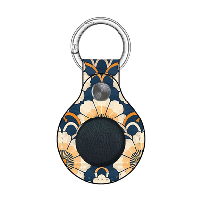 Decorative keychain with floral pattern on a white background