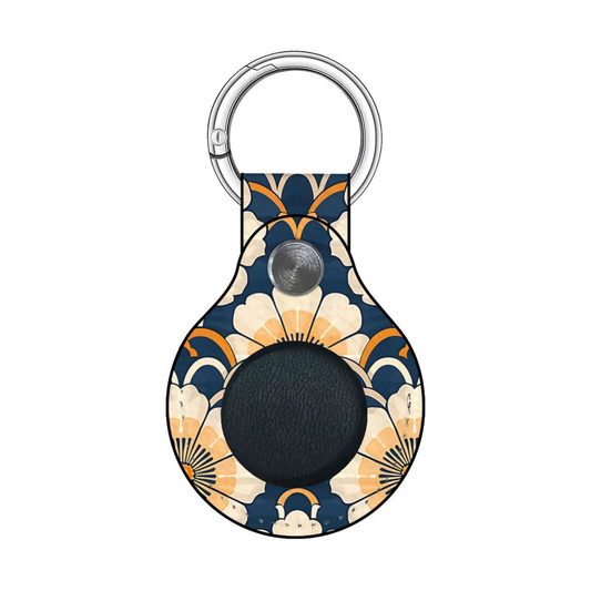 Decorative keychain with floral pattern on a white background