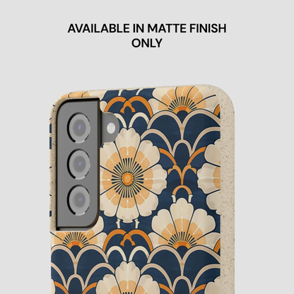 Phone case with floral pattern on a light gray background
