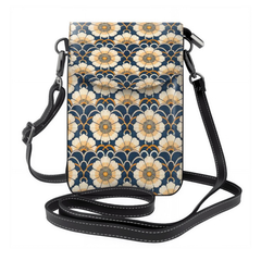 Floral patterned crossbody bag on a white background