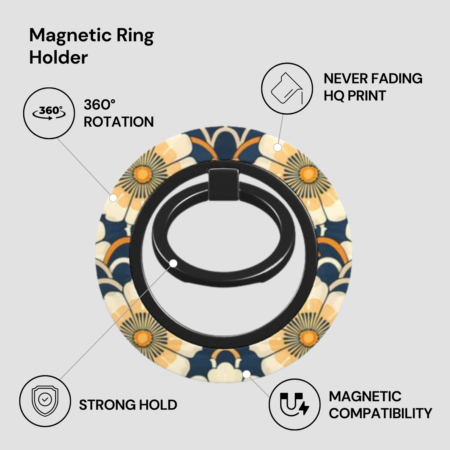 Ivory Bloom | Magnetic Ring Holder