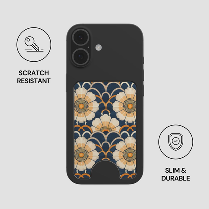 Ivory Bloom Magnetic Wallet attached to the back of a phone showing slim and durable everyday use