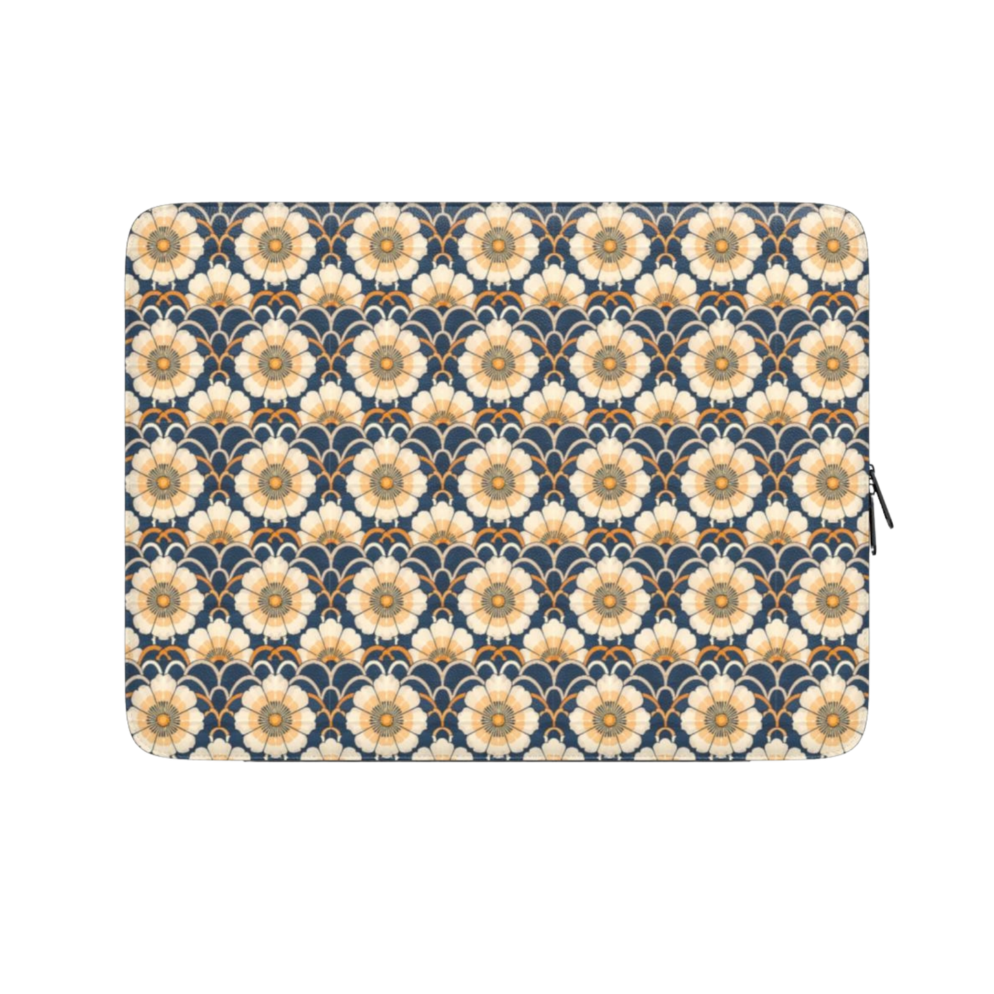 Patterned pouch with floral design on a white background