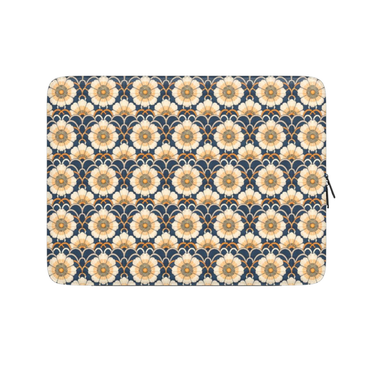 Patterned pouch with floral design on a white background