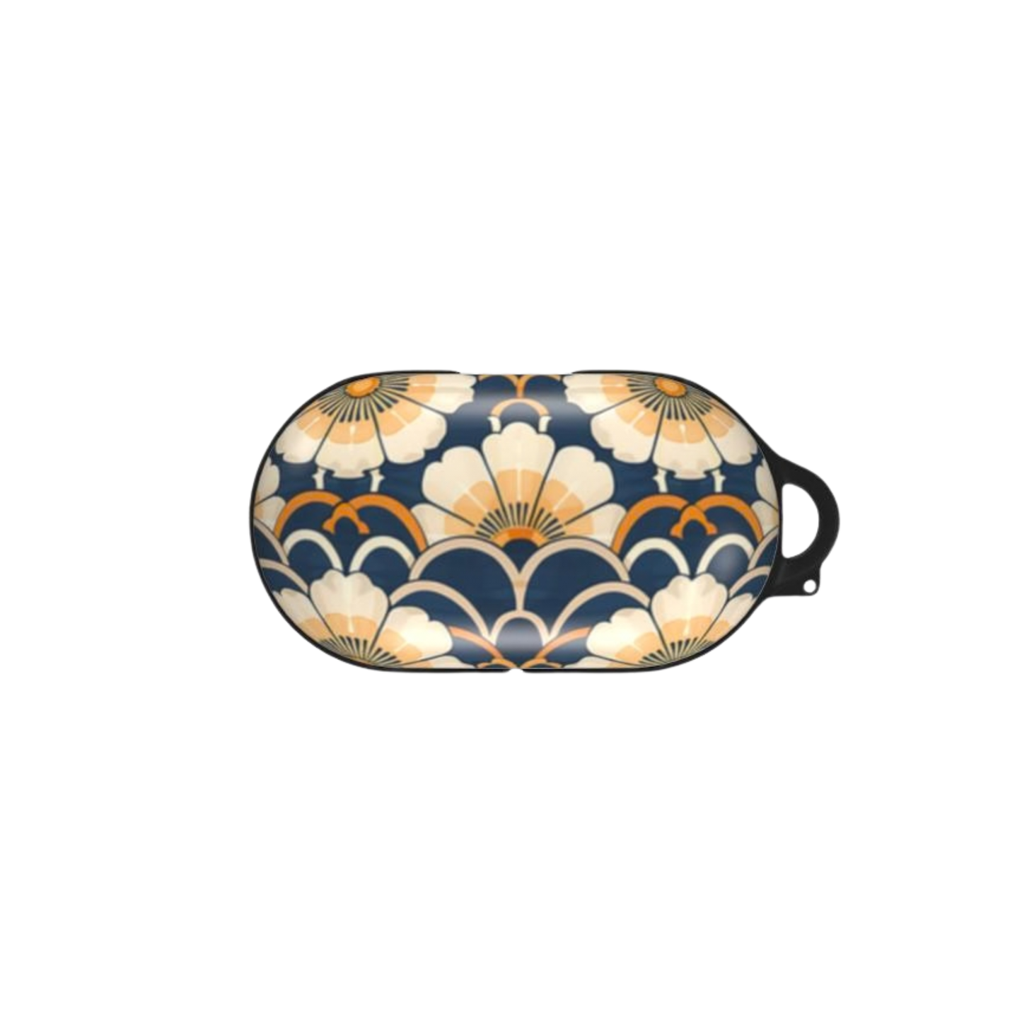 earbud case with decorative pattern on a white background