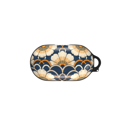 earbud case with decorative pattern on a white background