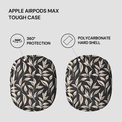 Apple AirPods Max tough case with leaf pattern on a light gray background