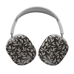 Headphones with leaf pattern on a white background