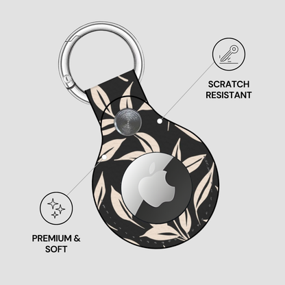 Keychain case with Apple logo on a light gray background
