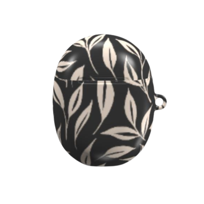 Black and white leaf patterned case on a white background