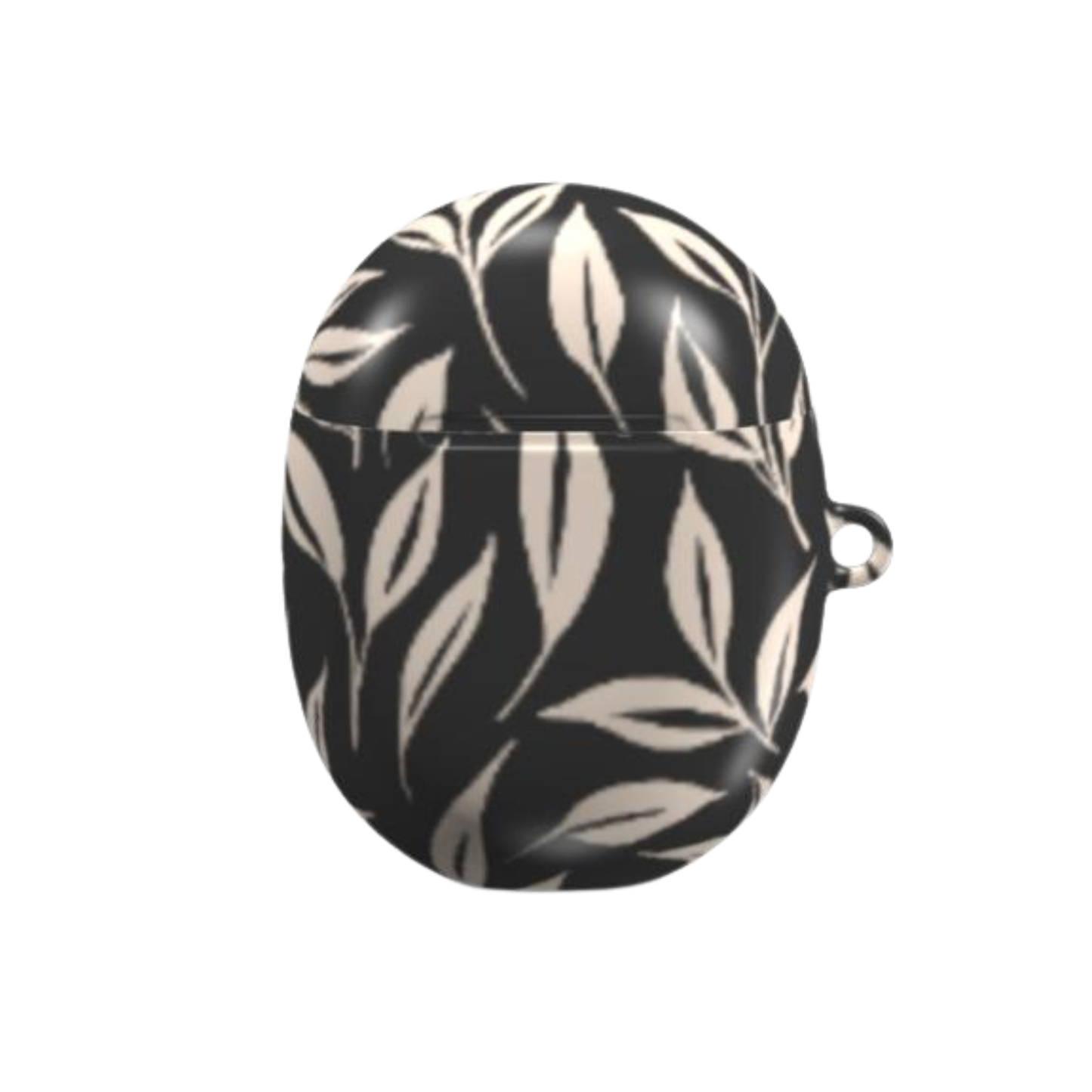 Black and white leaf patterned case on a white background