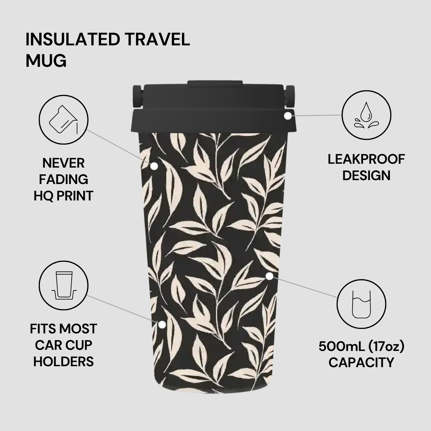 Ivory Vine | Insulated Travel Mug
