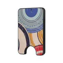 Colorful phone case with abstract design on a white background