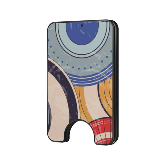 Colorful phone case with abstract design on a white background