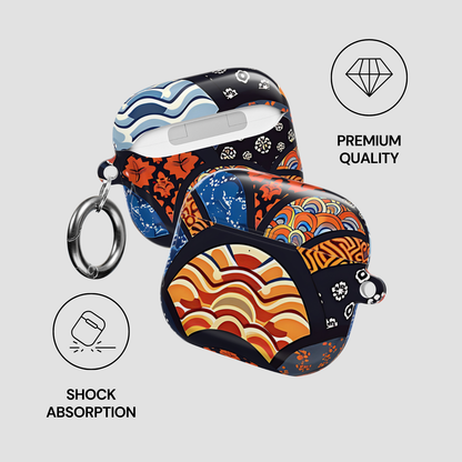Colorful patterned case with keychain on a light gray background | Casenari